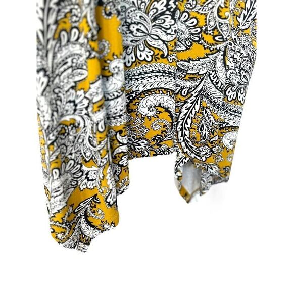 Cynthia Rowley Yellow Paisley Maxi Tank Dress Womens Plus Size 2X Stretch Knit - Picture 3 of 7
